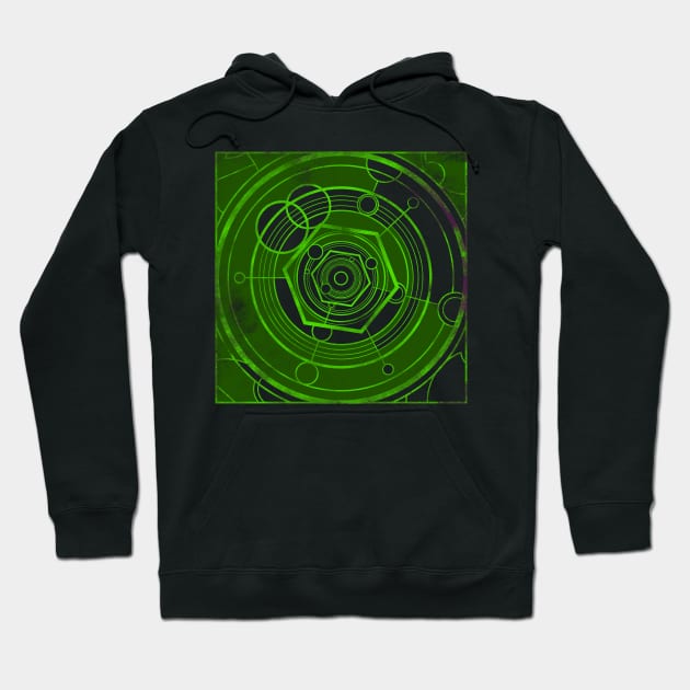 Weathered Clockwork - Green (Gallifreyan inspired) Hoodie by Circulartz